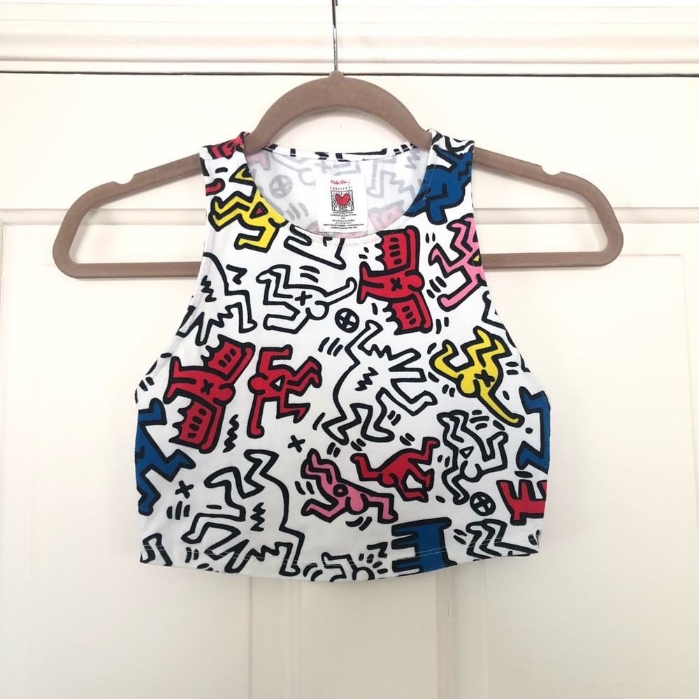 Keith Haring Forever 21 White Crop Top Size S